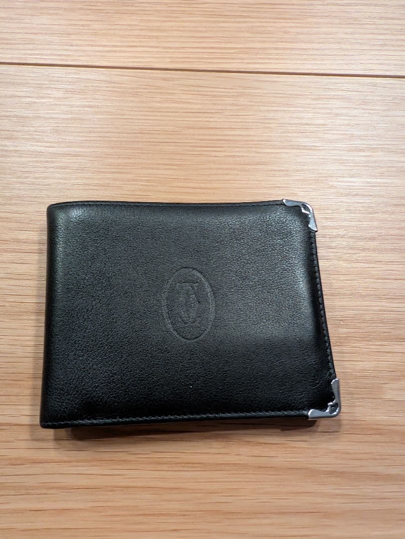 Cartier 二つ折り財布 レザー ブラック