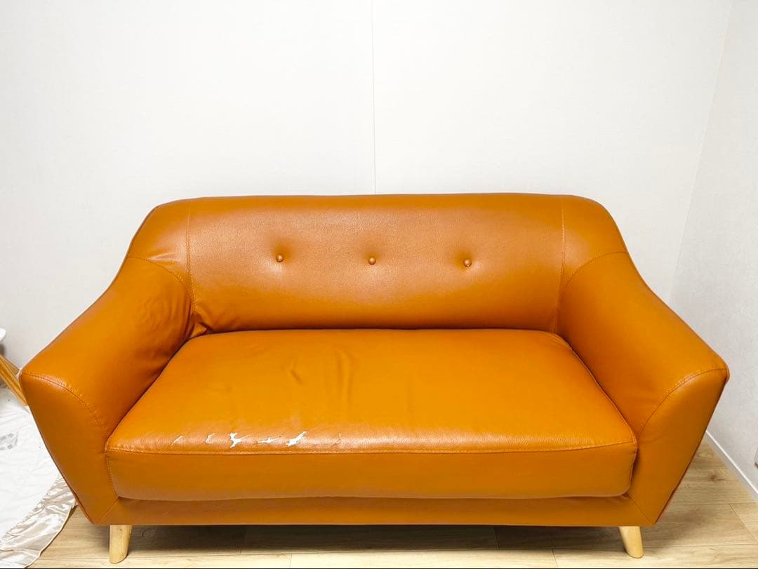 モダンデコ　2人掛けレザーソファ