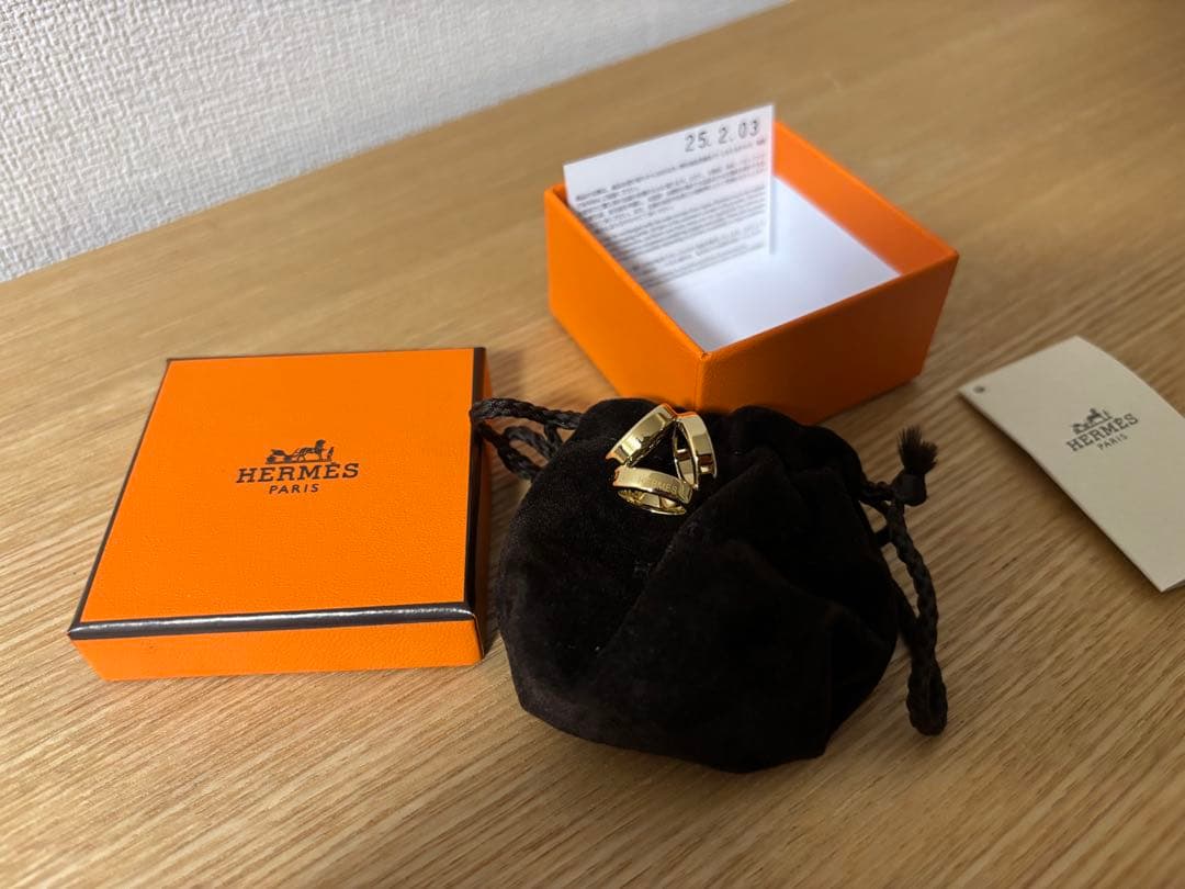 エルメス　スカーフリング　ツイリー ミニ トリオ　ゴールド