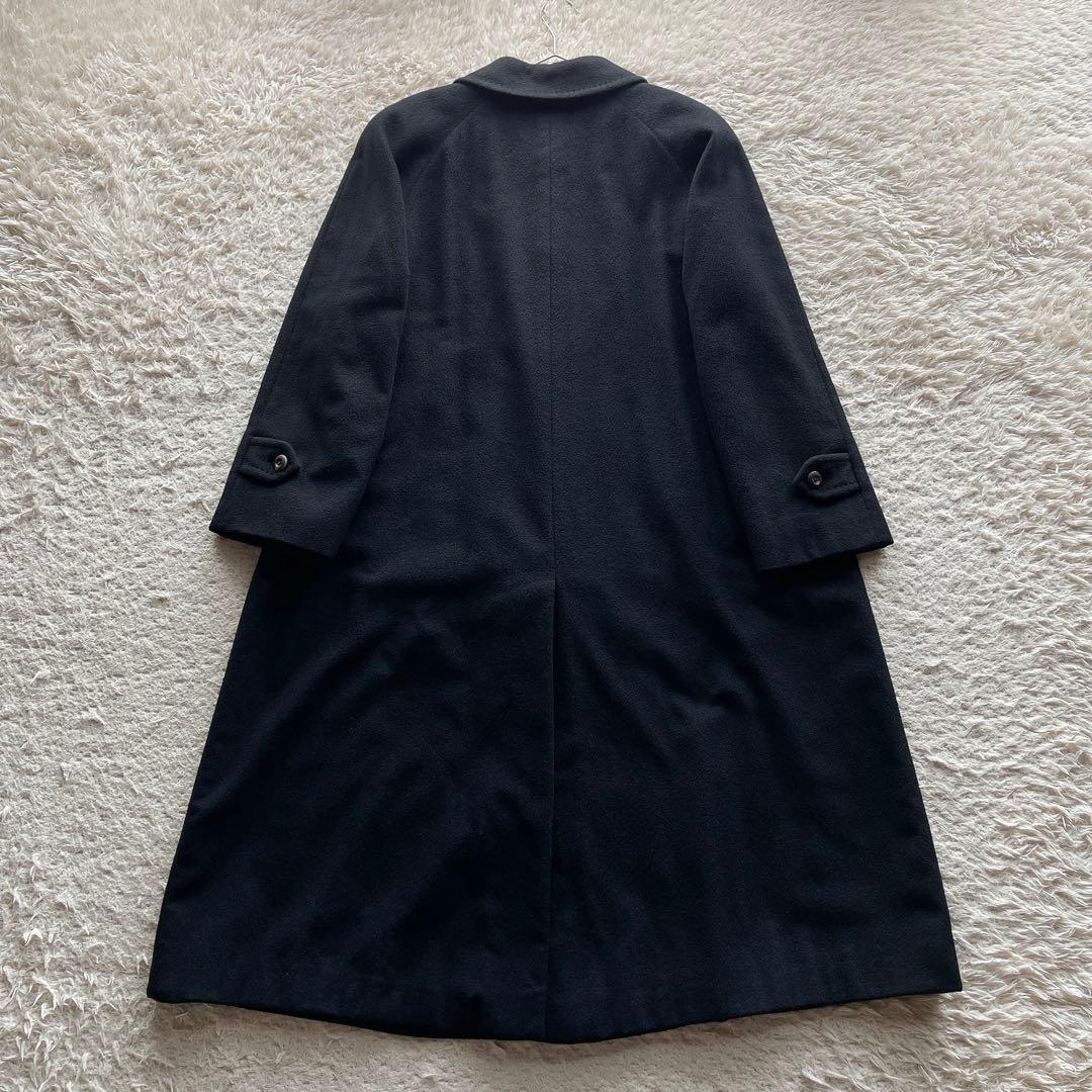 【美品】バーバリー チェスターコート 金タグ マキシ丈 カシミヤ シルク 黒