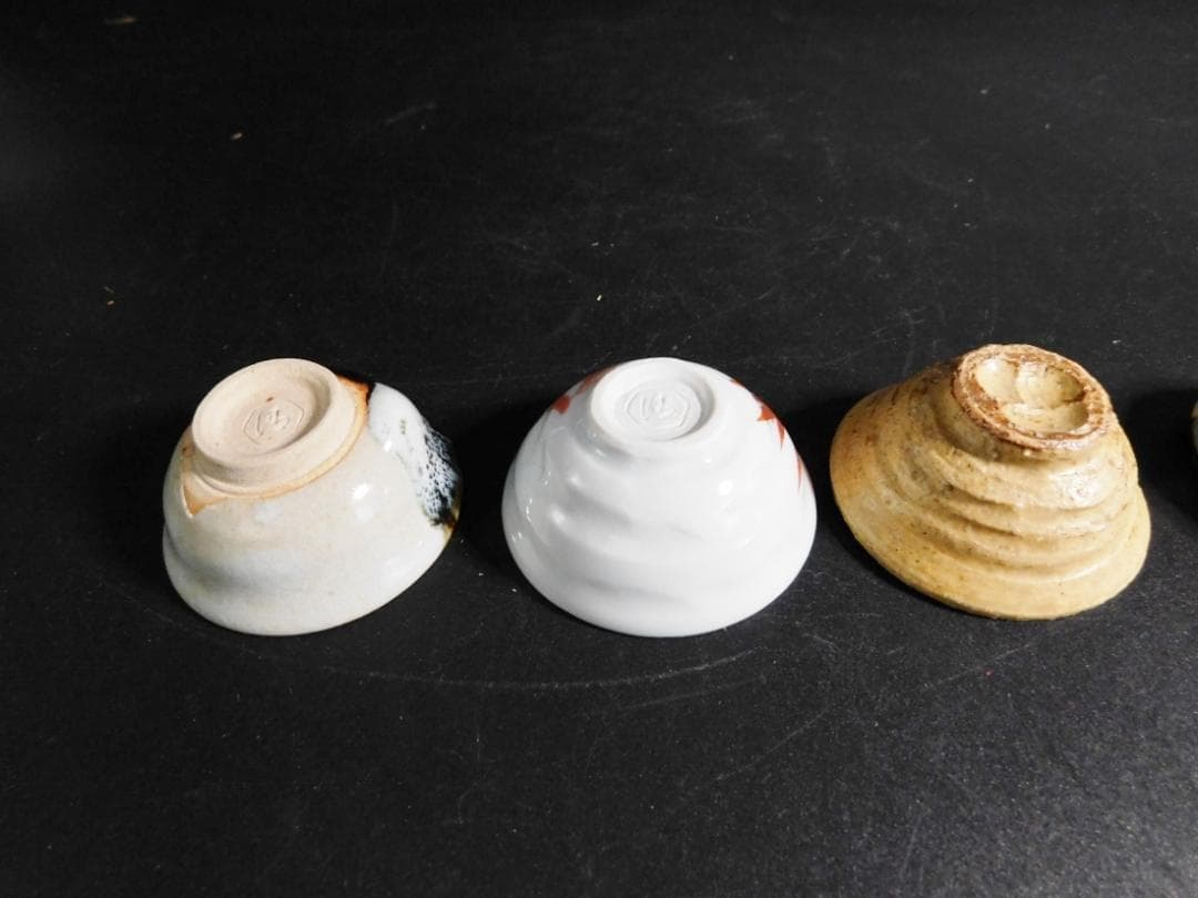 京焼名工 六代 清水六兵衛 色かわり盃 5客 お猪口 茶杯