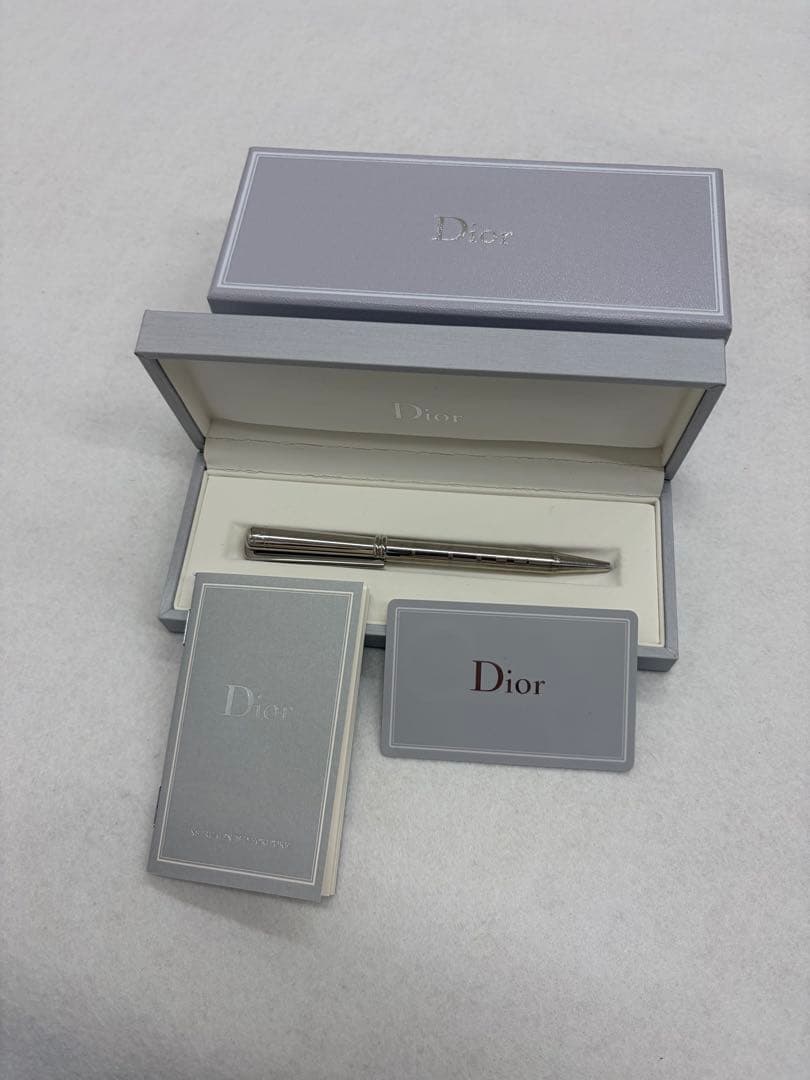 美品 クリスチャン・ディオール ツイスト式ボールペン シルバーカラー