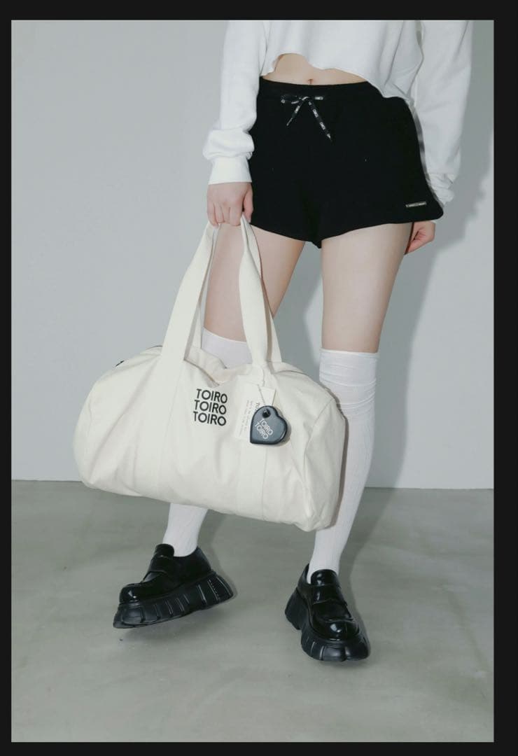 TOIRO ボストンバッグ アイボリー キャンバス