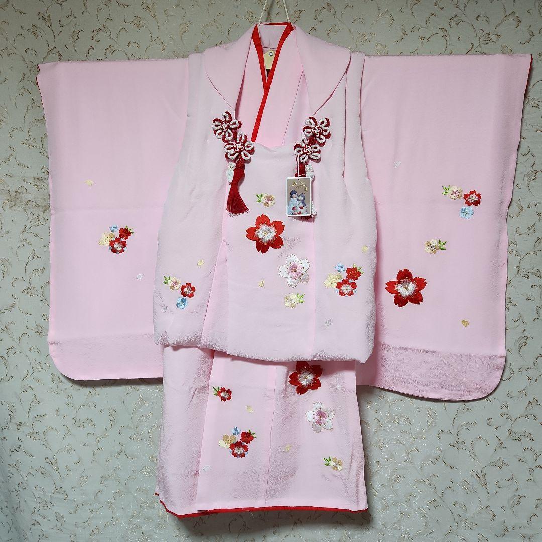 #119 (保管品）七五三  正絹 被布セット 草履　巾着