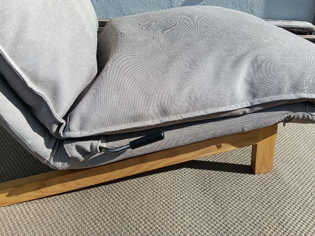 超美品 無印良品 ハイバック リクライニングソファ 無垢材 1P ①