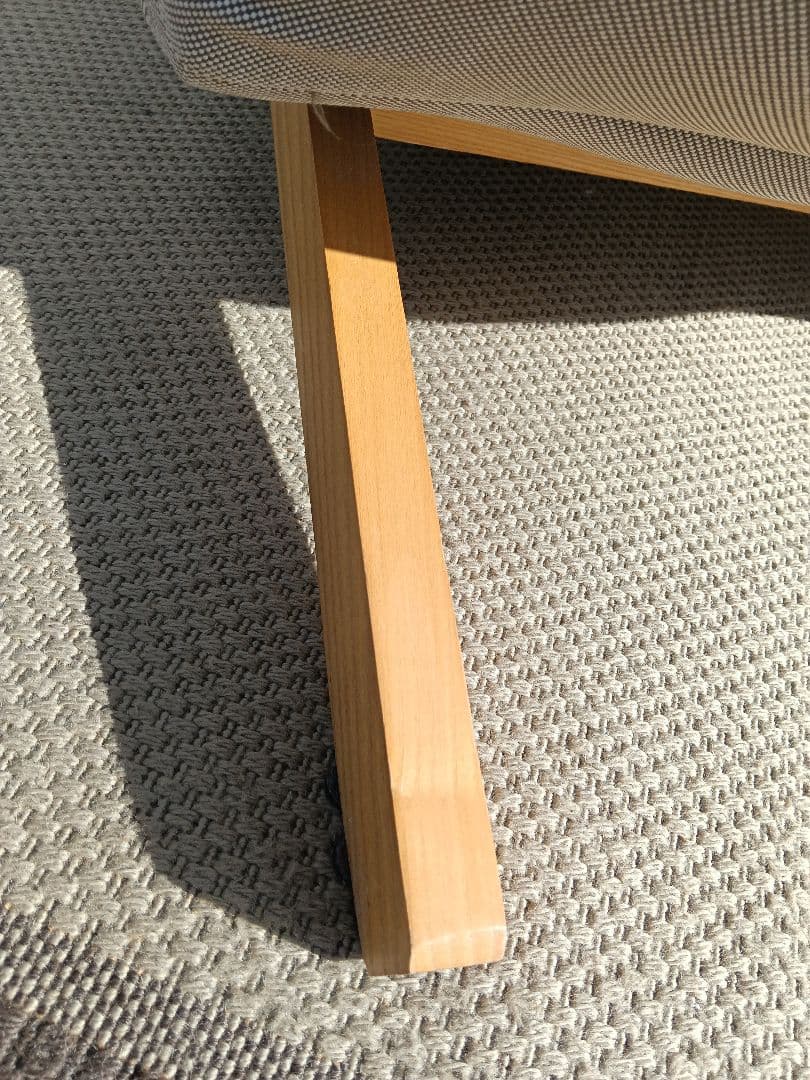 超美品 無印良品 ハイバック リクライニングソファ 無垢材 1P ①