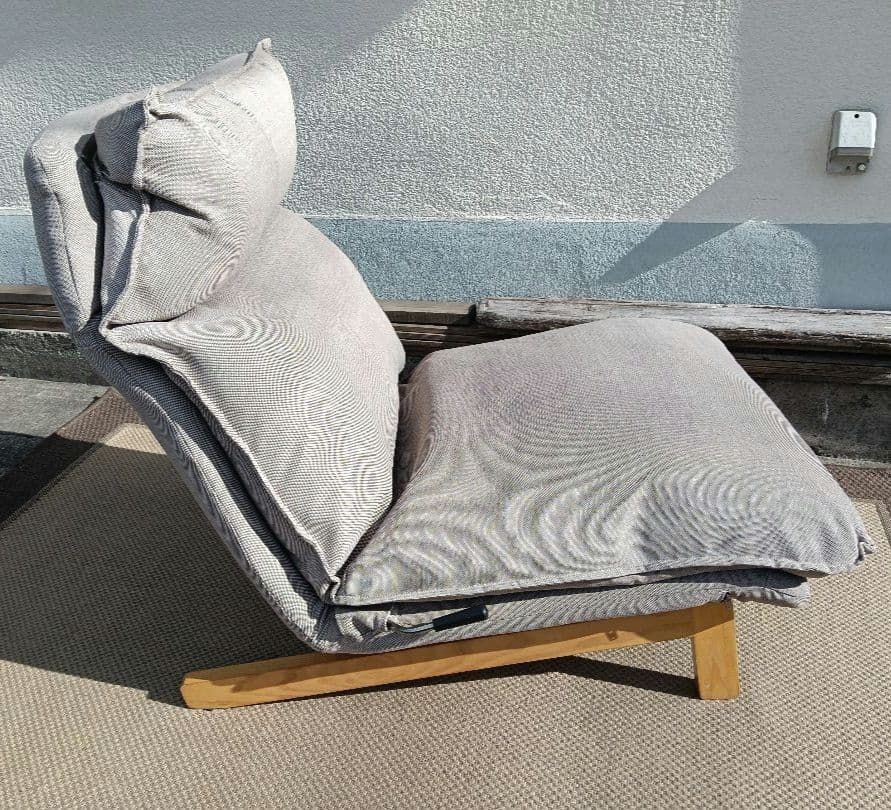 超美品 無印良品 ハイバック リクライニングソファ 無垢材 1P ①