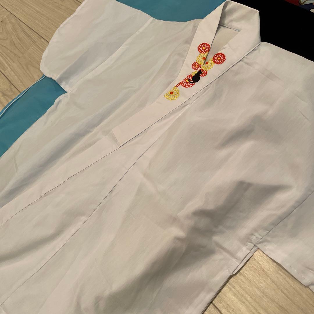 【紫色手毬猫×象牙袴[C5]】卒業式 袴 ちりめん風着物と刺繍入り袴160cm