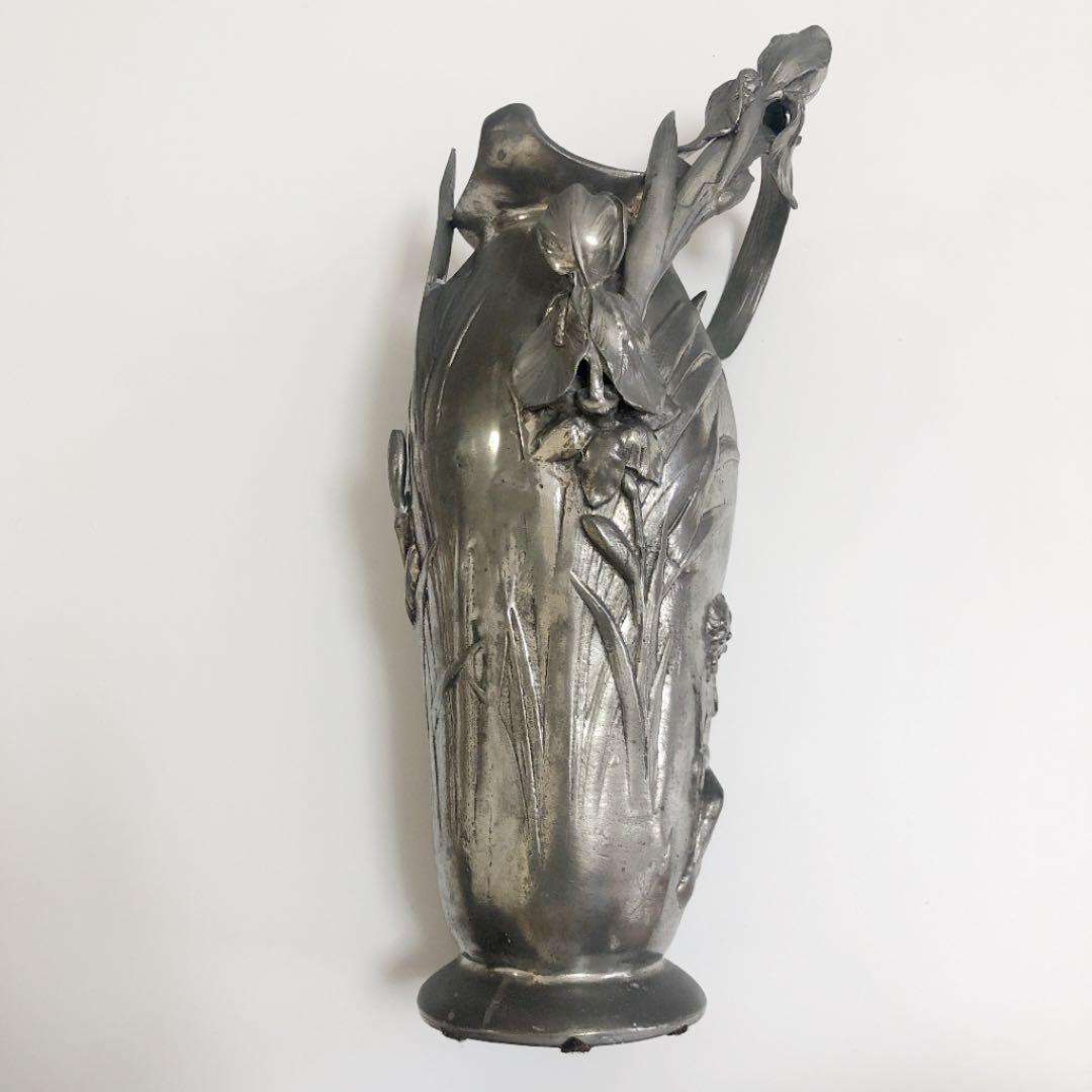 入手困難品 イタリアンアンティーク ピューター 花瓶 錫製 イタリア製