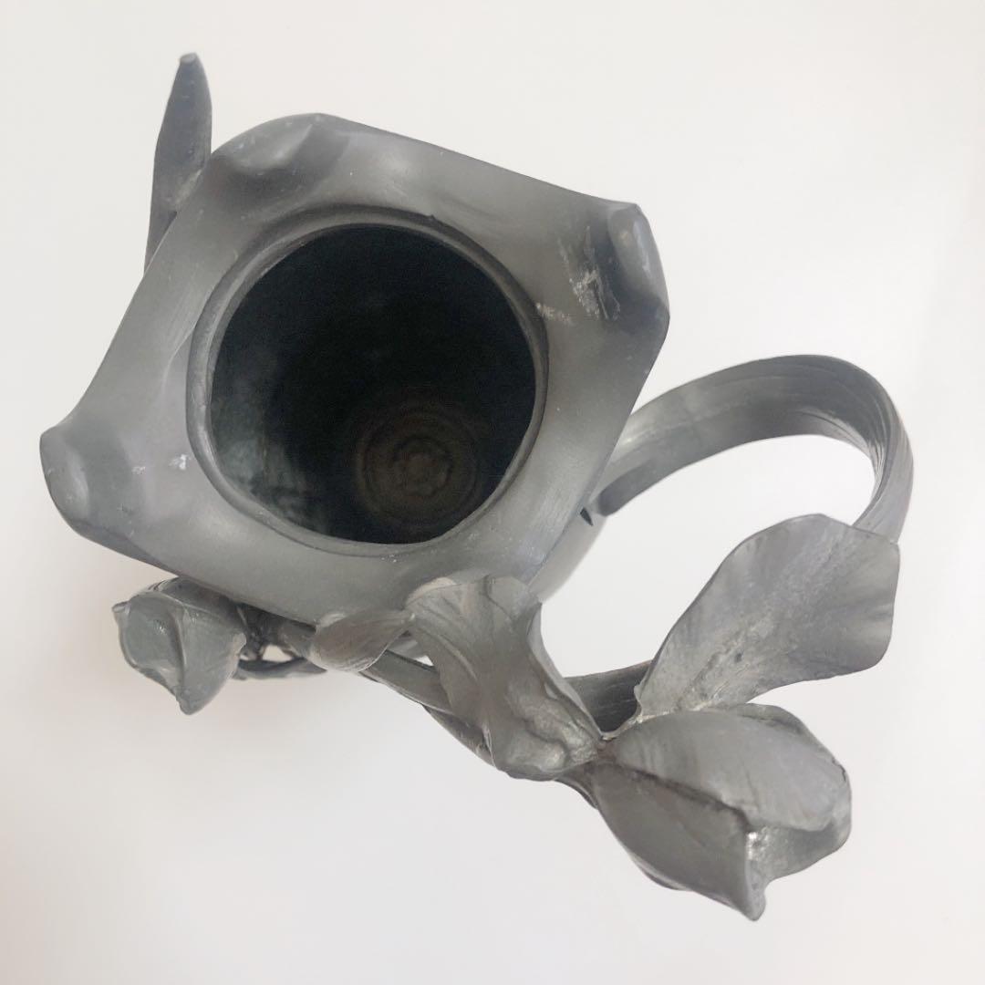 入手困難品 イタリアンアンティーク ピューター 花瓶 錫製 イタリア製