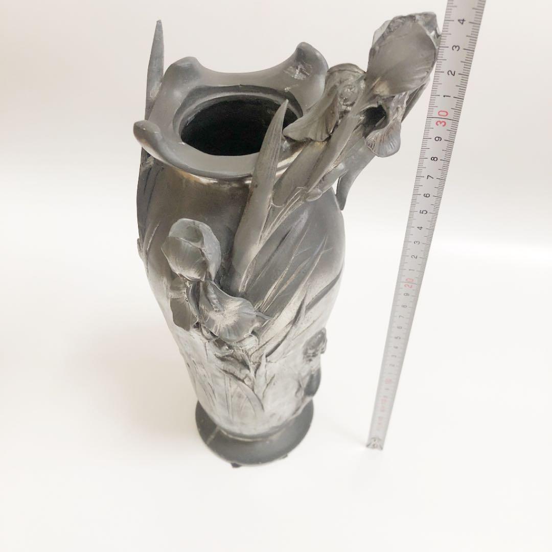 入手困難品 イタリアンアンティーク ピューター 花瓶 錫製 イタリア製