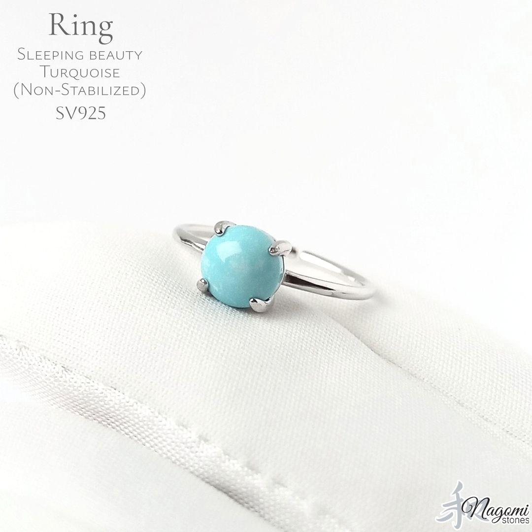 リング｜超希少！ノンスタビライズド・無処理 スリーピングビューティーターコイズ