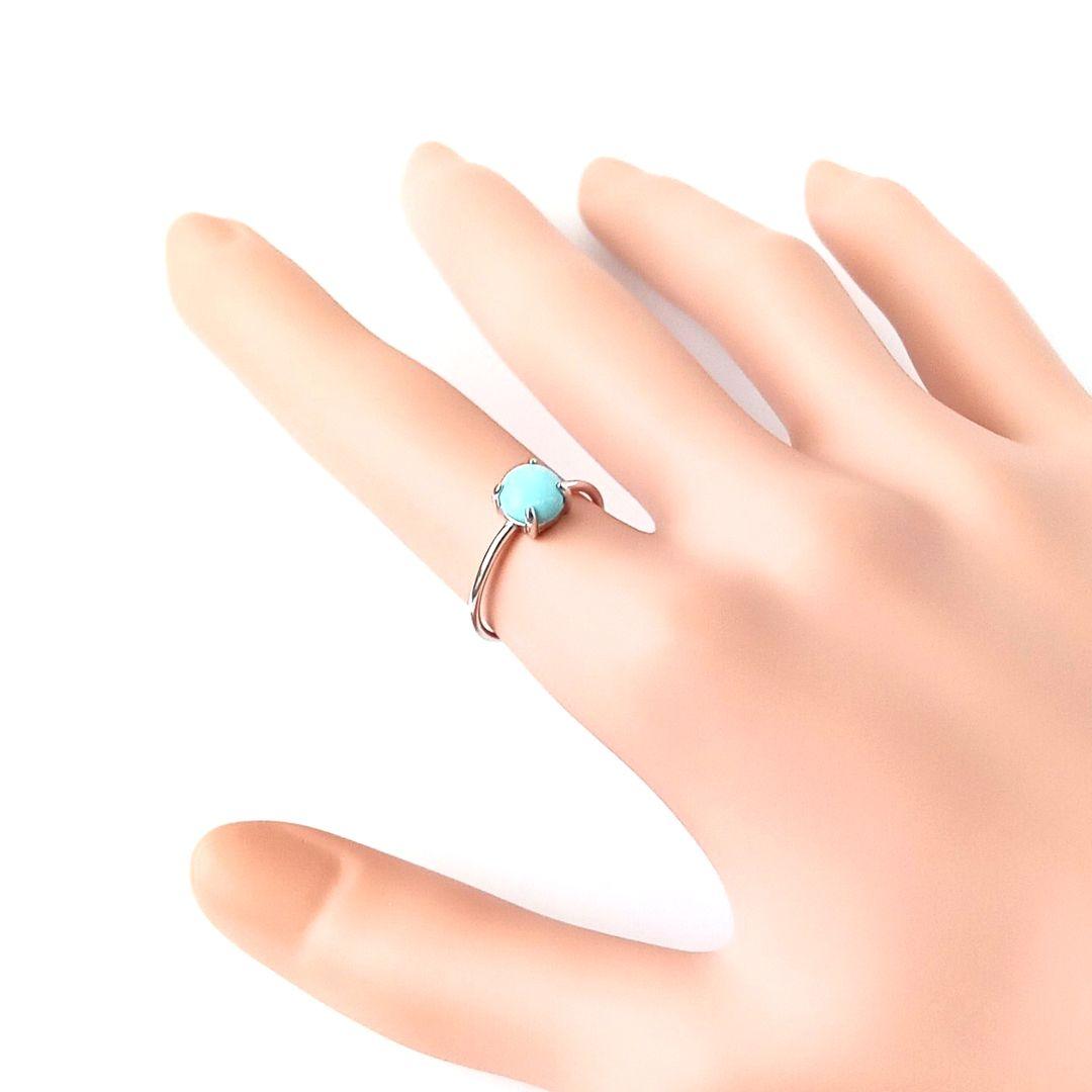 リング｜超希少！ノンスタビライズド・無処理 スリーピングビューティーターコイズ