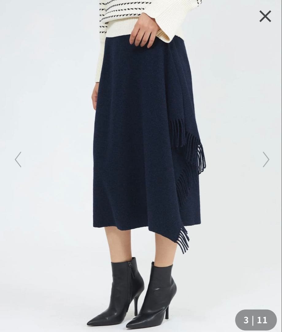 【新品】EPOCA La maglia due フリンジAライン ニットスカート