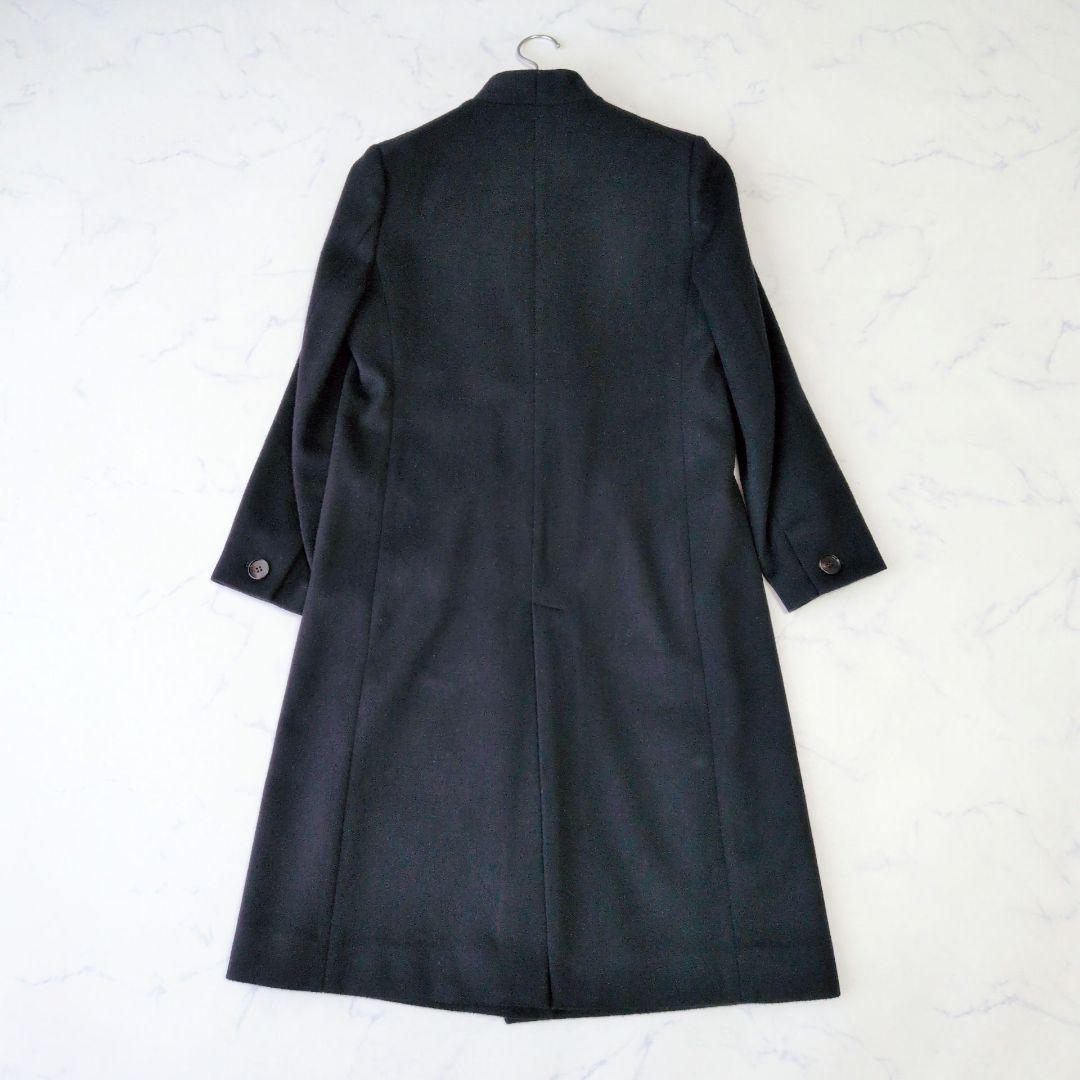 【専用】アダムエロペ ロングコート ウール100% Vネック 黒 36