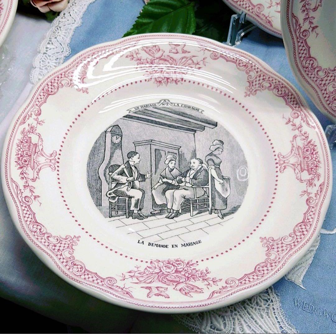 Gien ジアン　マリアージュ　ローズ　プレート6枚セット 未使用