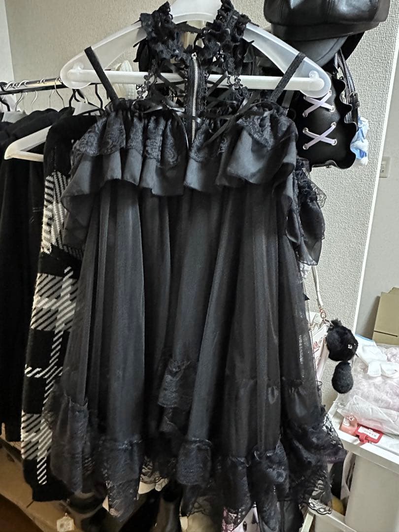 majoh ワンピースMINI DEVIL ANGEL WING DRESS 黒