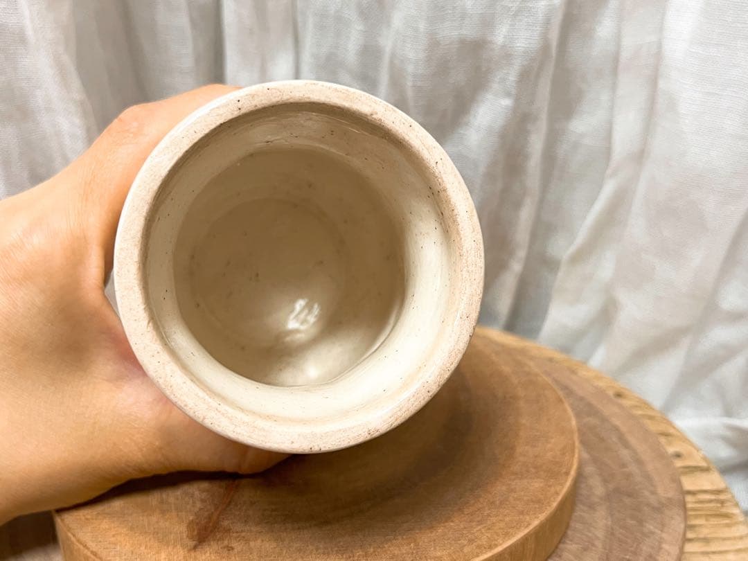 作家　陶器　置物　天使　ペン立て　アンティーク調　ブロカント　ヴィンテージ