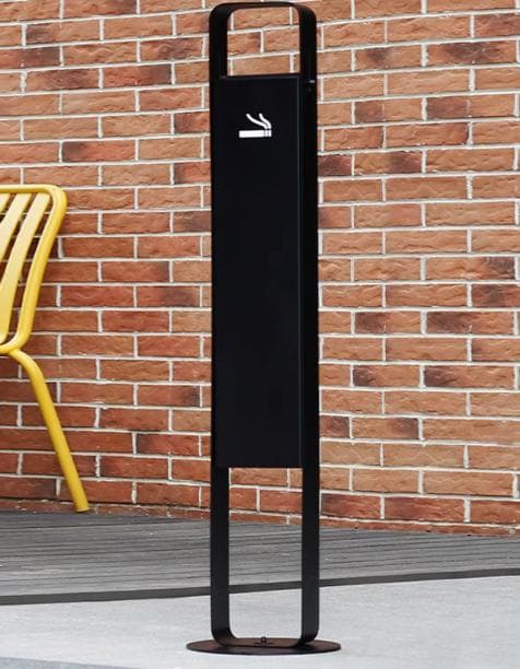 【新品】オシャレ！ スタンド 灰皿 角型 (黒)　名入れ(LOGO)可