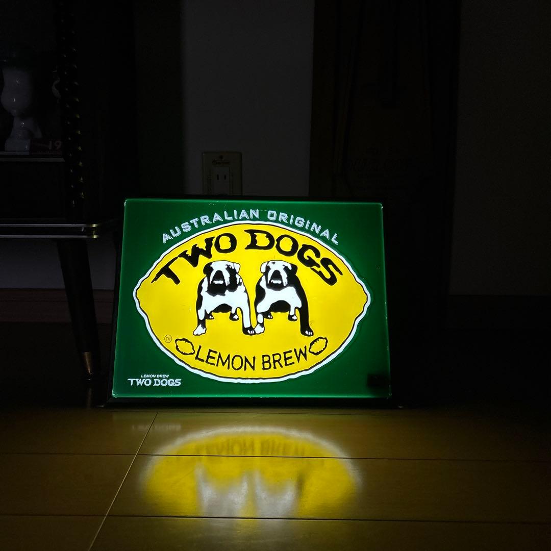 TWO DOGS ヴィンテージ ネオン看板 人感センサー付き 蚤の市 ライト