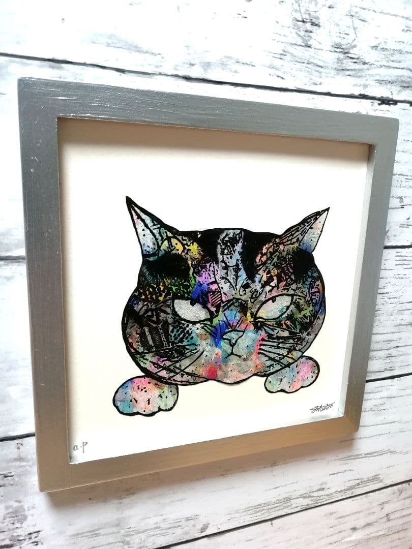 依頼者優先購入　title「睨み猫」