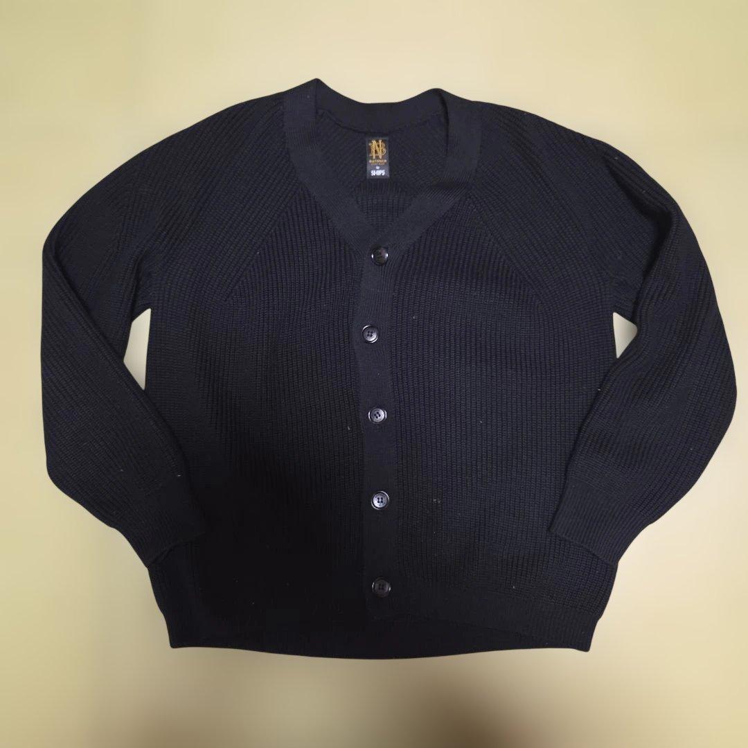 極美品 BATONER SHIPS カーディガン サイズL ブラック ウール