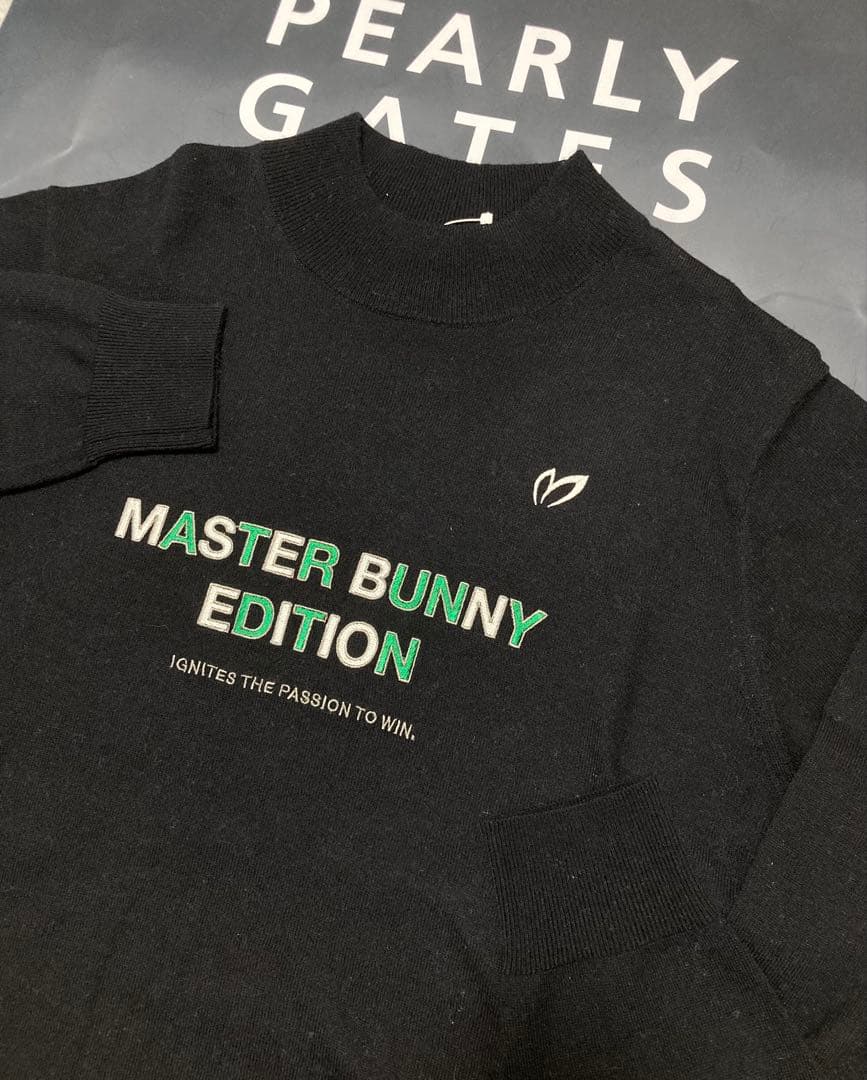 新品 パーリーゲイツ マスターバニー カシミヤ混 タートルネックニット 6LL黒