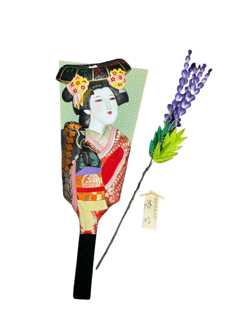 no42 藤娘　羽子板、ケースセット