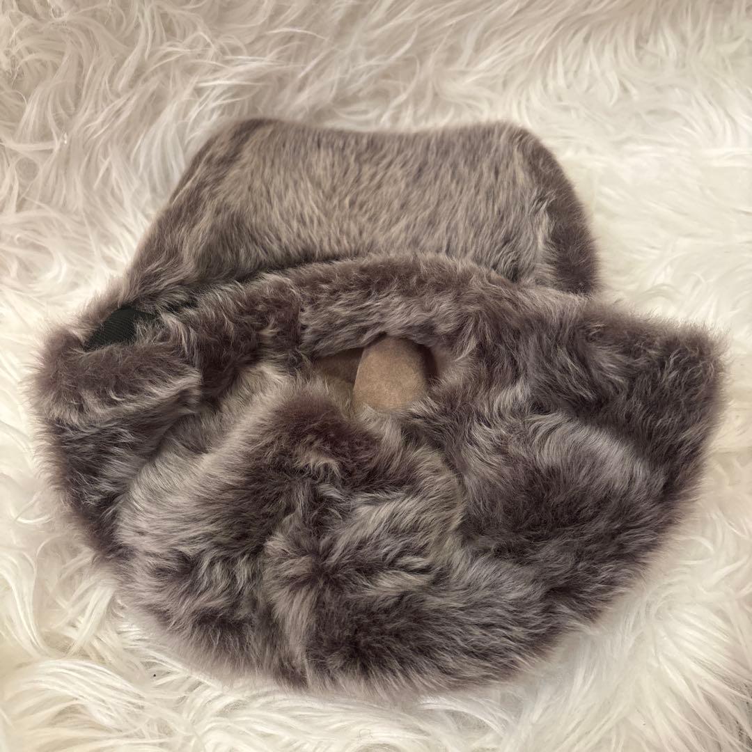 新品karldonoghue　Feather Shearling Cap グレー