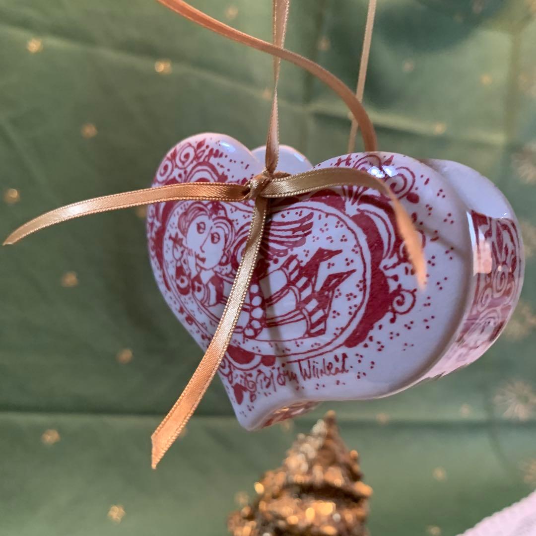 ビヨンヴィンブラッド　赤色のニモール窯のビンテージ天使のオーナメント！可愛い！