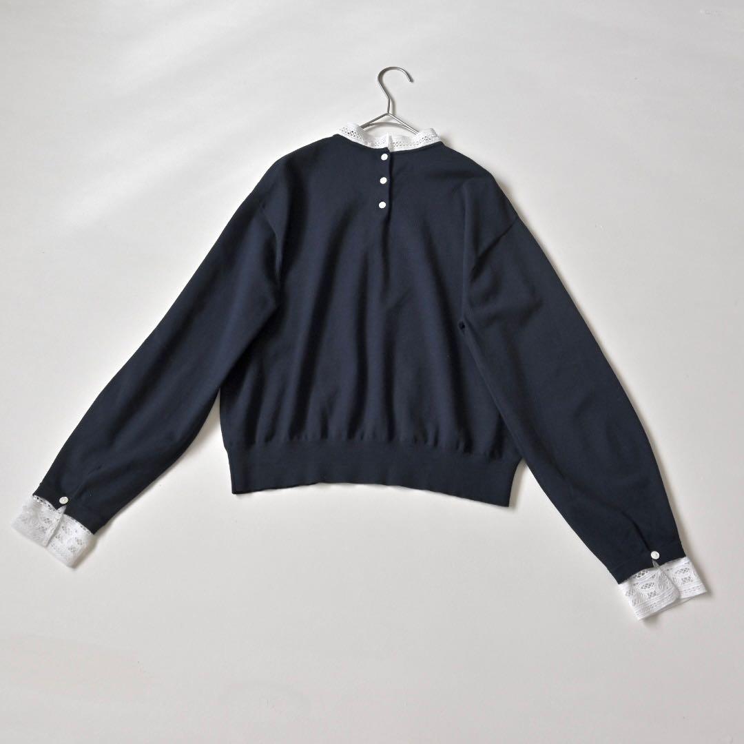 23区 ヴィスコースストレッチ レース コンビ ニット 2025