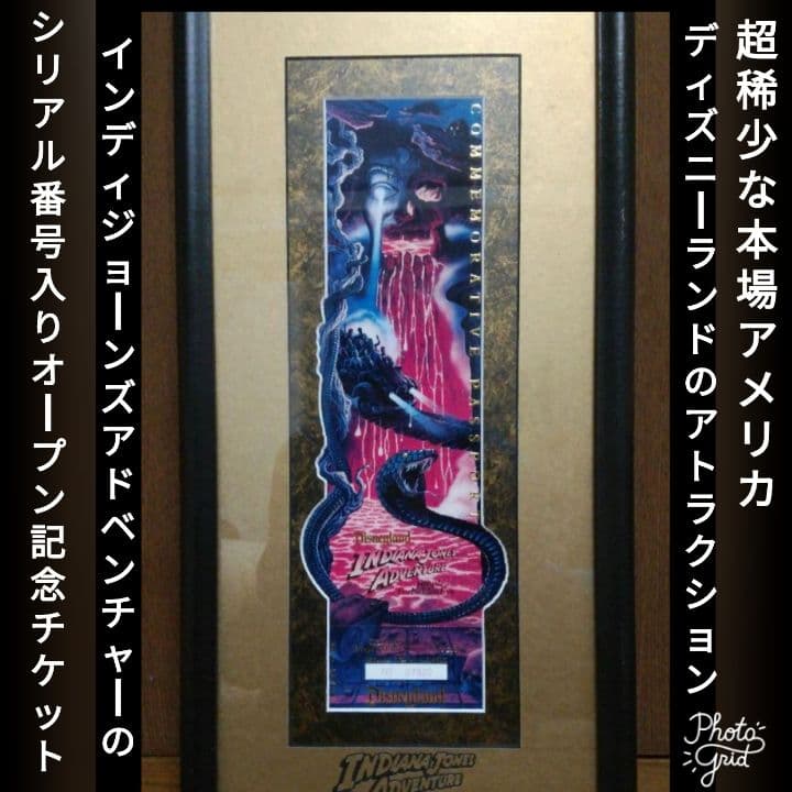 アメリカ　ディズニーランド　インディジョーンズアドベンチャーオープン記念チケット