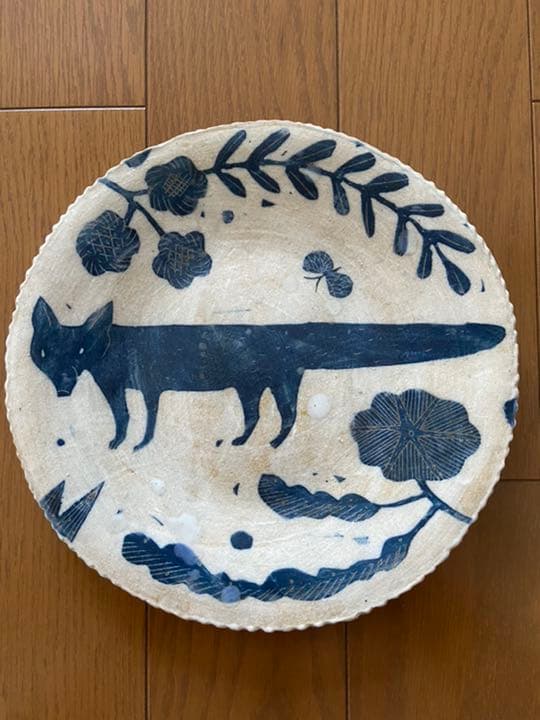 makoto kagoshima 鹿児島睦 ハンドメイド 丸皿 器 きつね