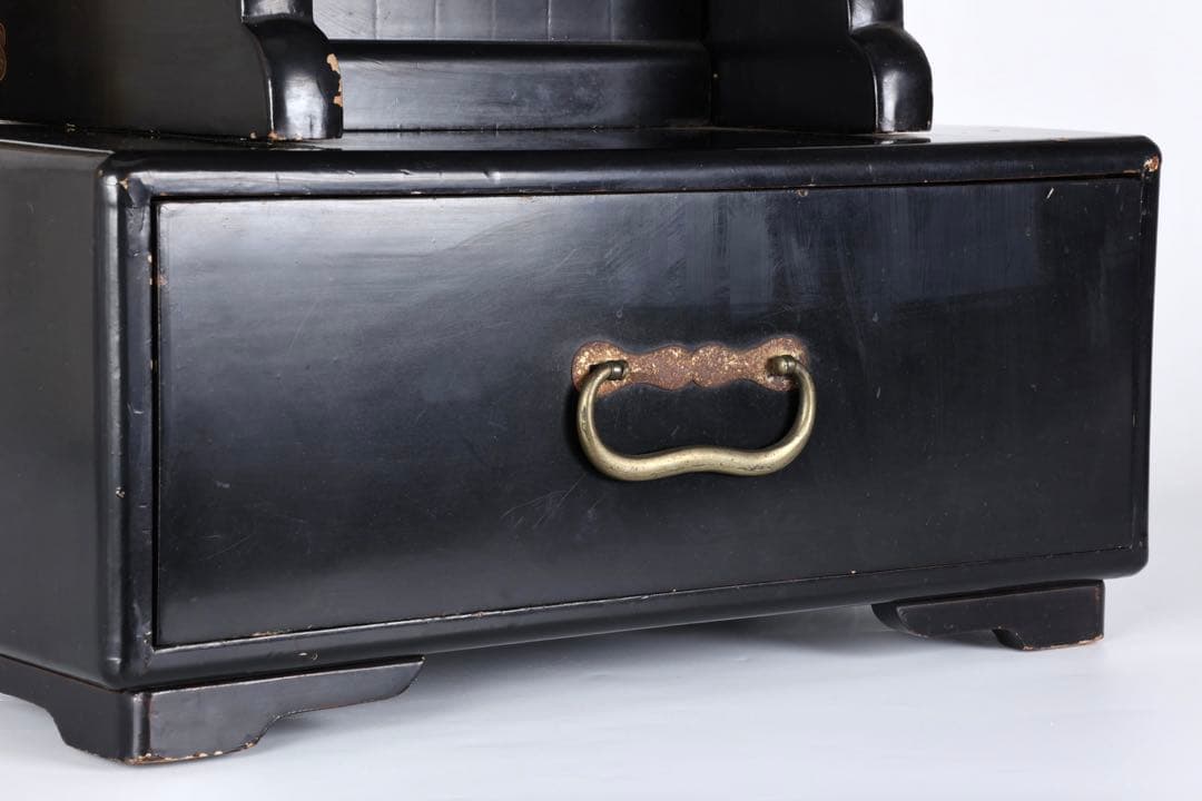 極上　黒漆塗金蒔絵螺鈿細工 見台 経台 経机 仏具 仏教美術 古美術 骨董品漆器