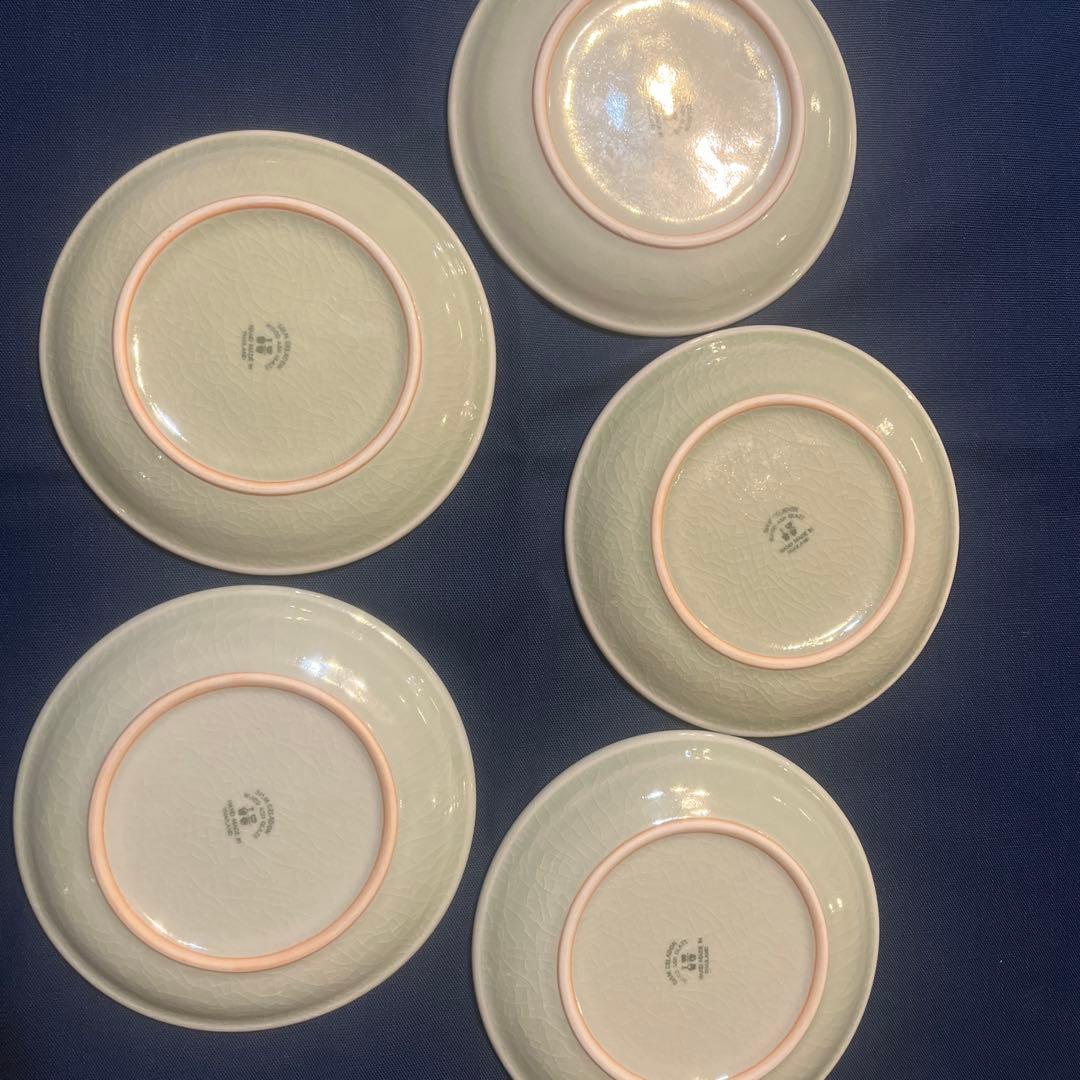 セラドン焼　スープカップ5個＆小皿5枚