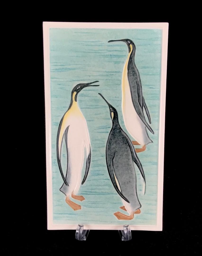 Meissen マイセン/※1級品 28cm大型陶板 ペンギン 　美品