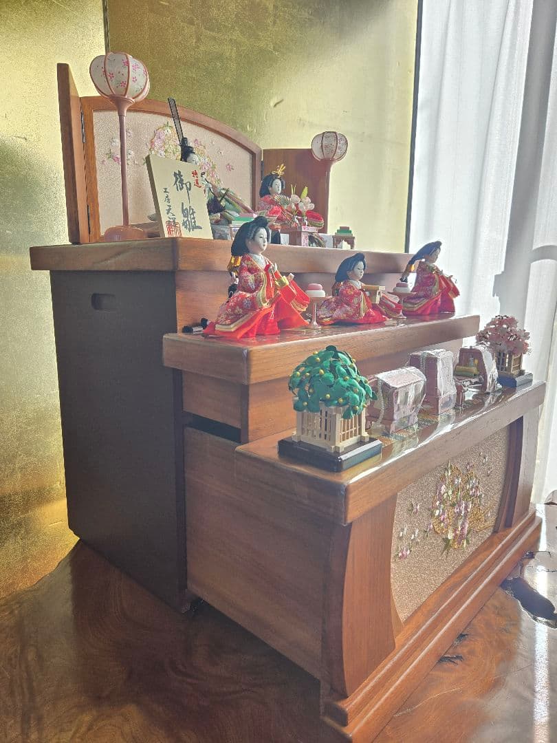 【一点限り】雛人形 収納飾り　3段 　D37