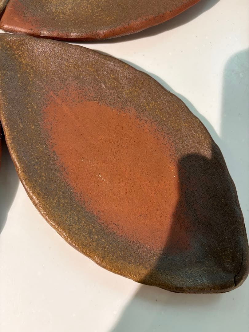 備前焼　見附文雄　葉皿　5枚