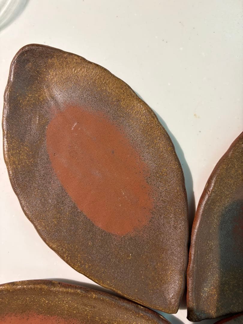 備前焼　見附文雄　葉皿　5枚