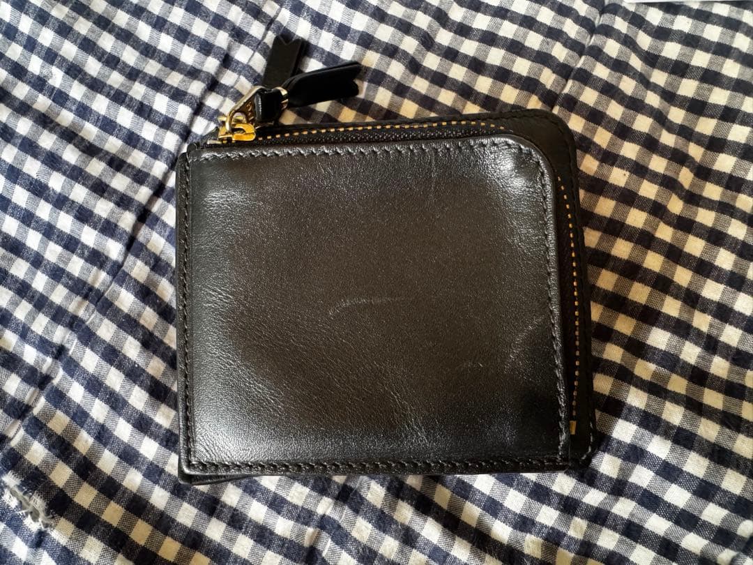 コムデギャルソン Ｌ字財布　ダブルポケット　ブラック　レザー