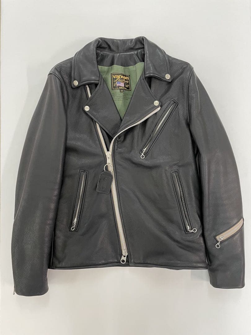 VANSON×ナノユニバース ダブル ライダースジャケット　38サイズ　ブラック