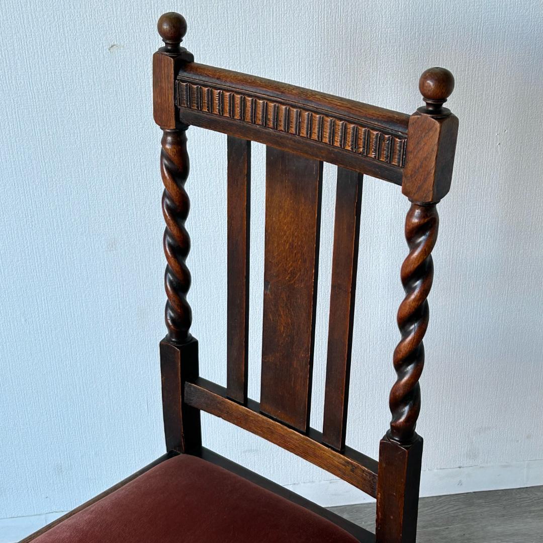 イギリス アンティーク 家具 ハイバック ダイニング チェア 椅子 348A2