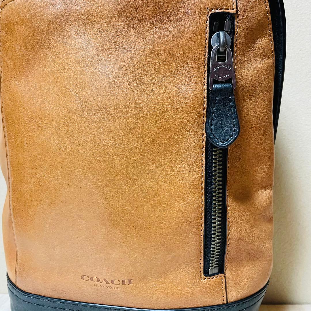 【極美品】COACH/コーチ/オールレザー/ボディバッグ/スリング/72096黒