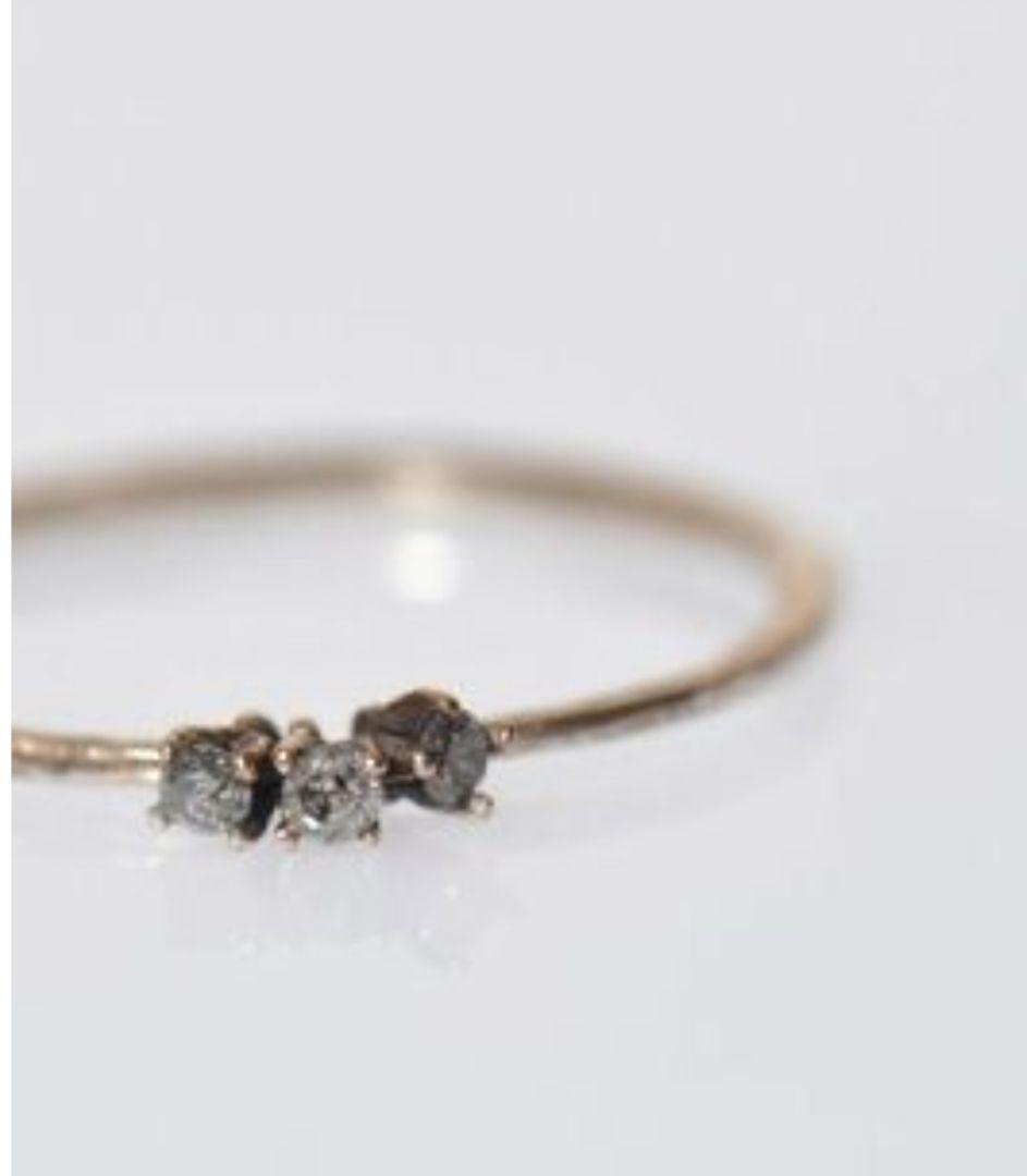 専用箱付き noguchi グレイダイヤ ピンキーリング 4〜5号 グレーダイヤ