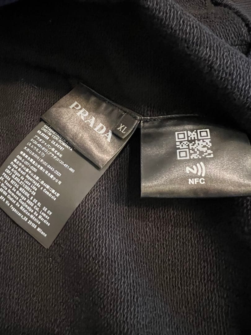 春PRADA プラダ　セットアップ　ジップフーディパーカー&パンツ ブラック　黒