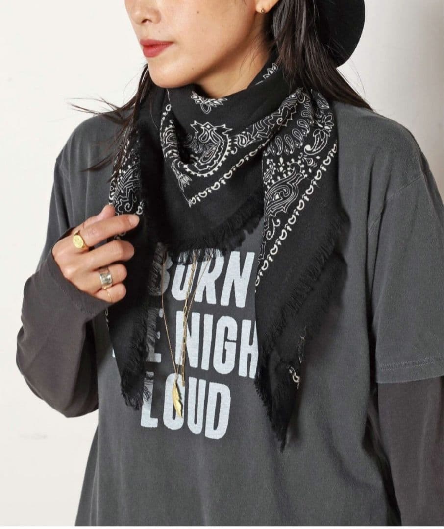 デスティン　別注フリンジバンダナ　ブラック