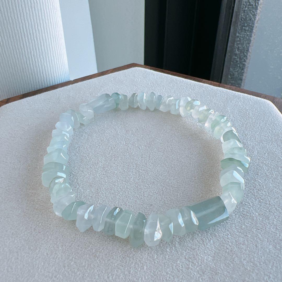 天然ミャンマー産本翡翠ブレスレット 18cm