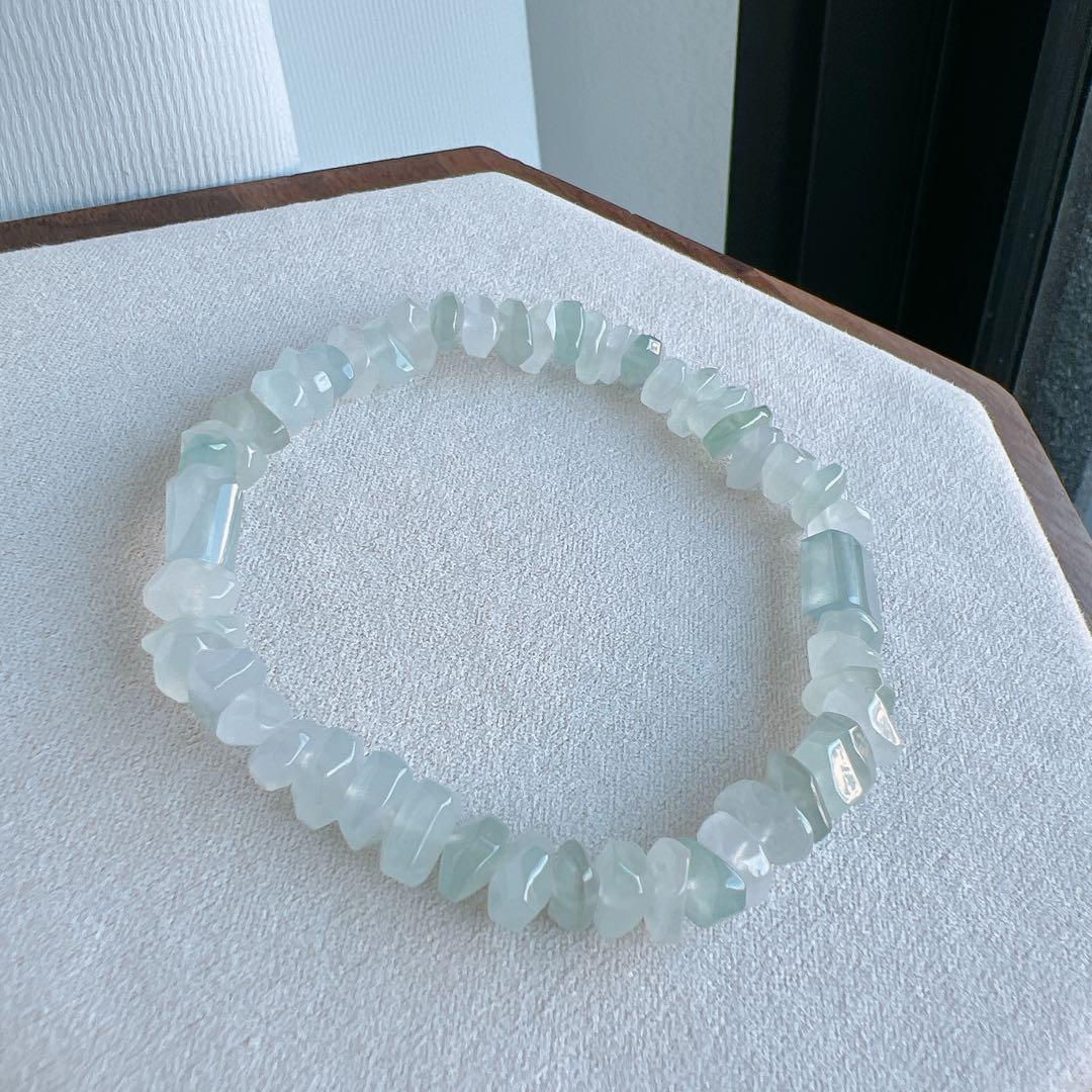 天然ミャンマー産本翡翠ブレスレット 18cm