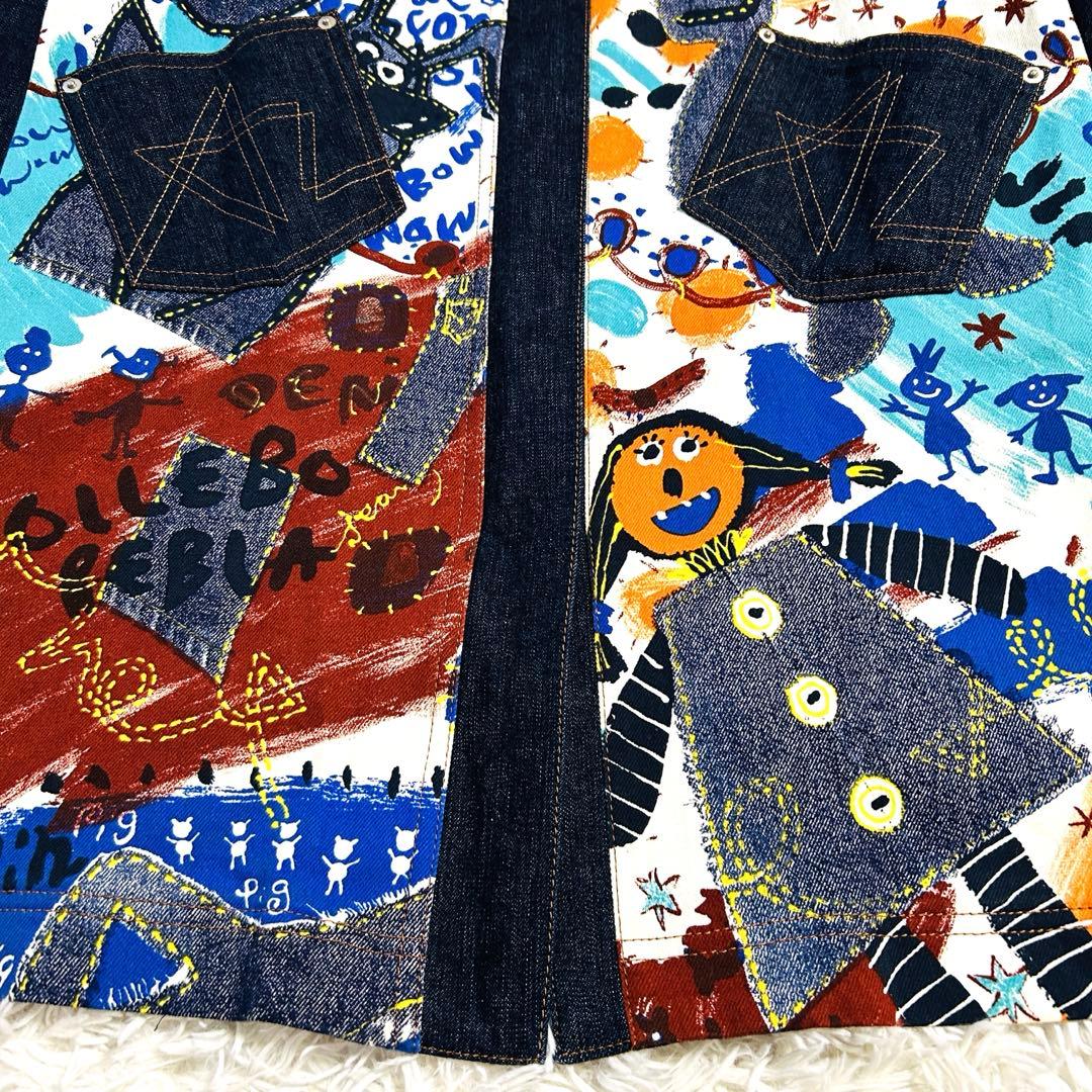 アルベロベロ デニムコート ブタさん ジップアップ ロングコート ポケット