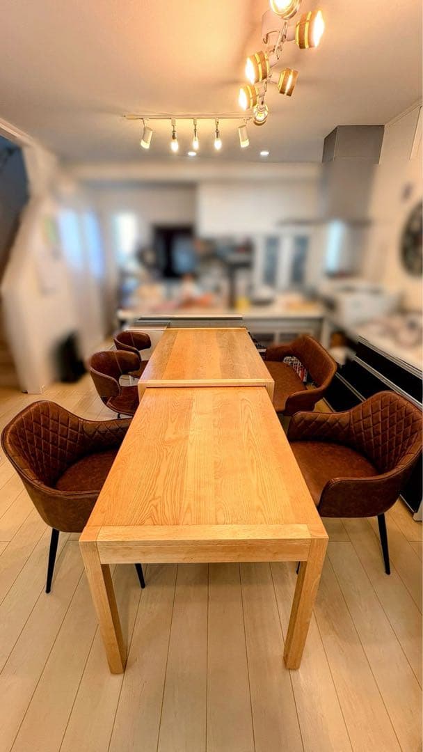 スライド 伸縮 ダイニングテーブル（135-235cm） 伸長式